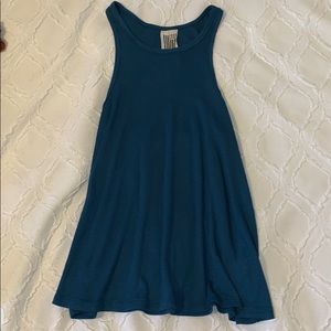 Free People Teal High Neck Tank Top